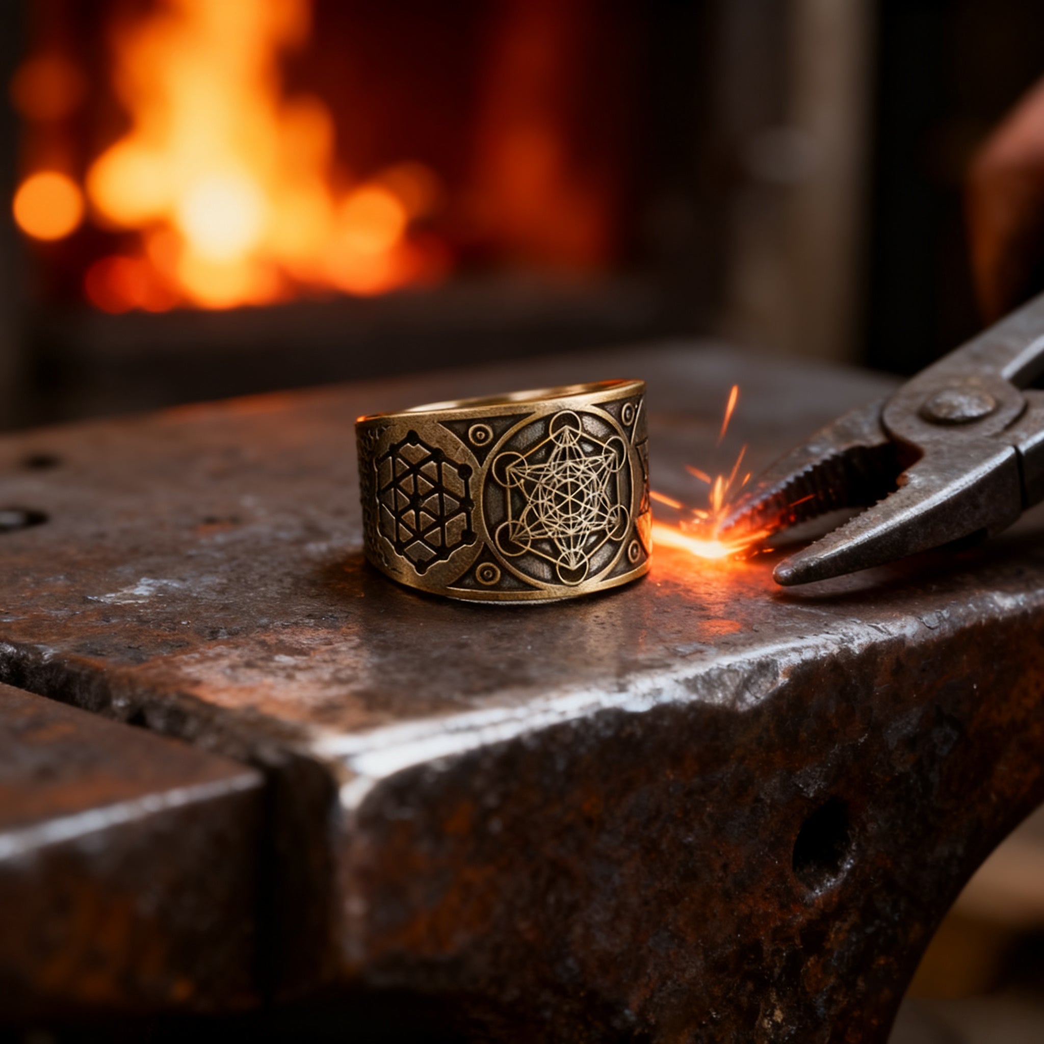 Archangel Metatron Life Angel Seal Adjustable Ring Solomon Kabbalah Amulet