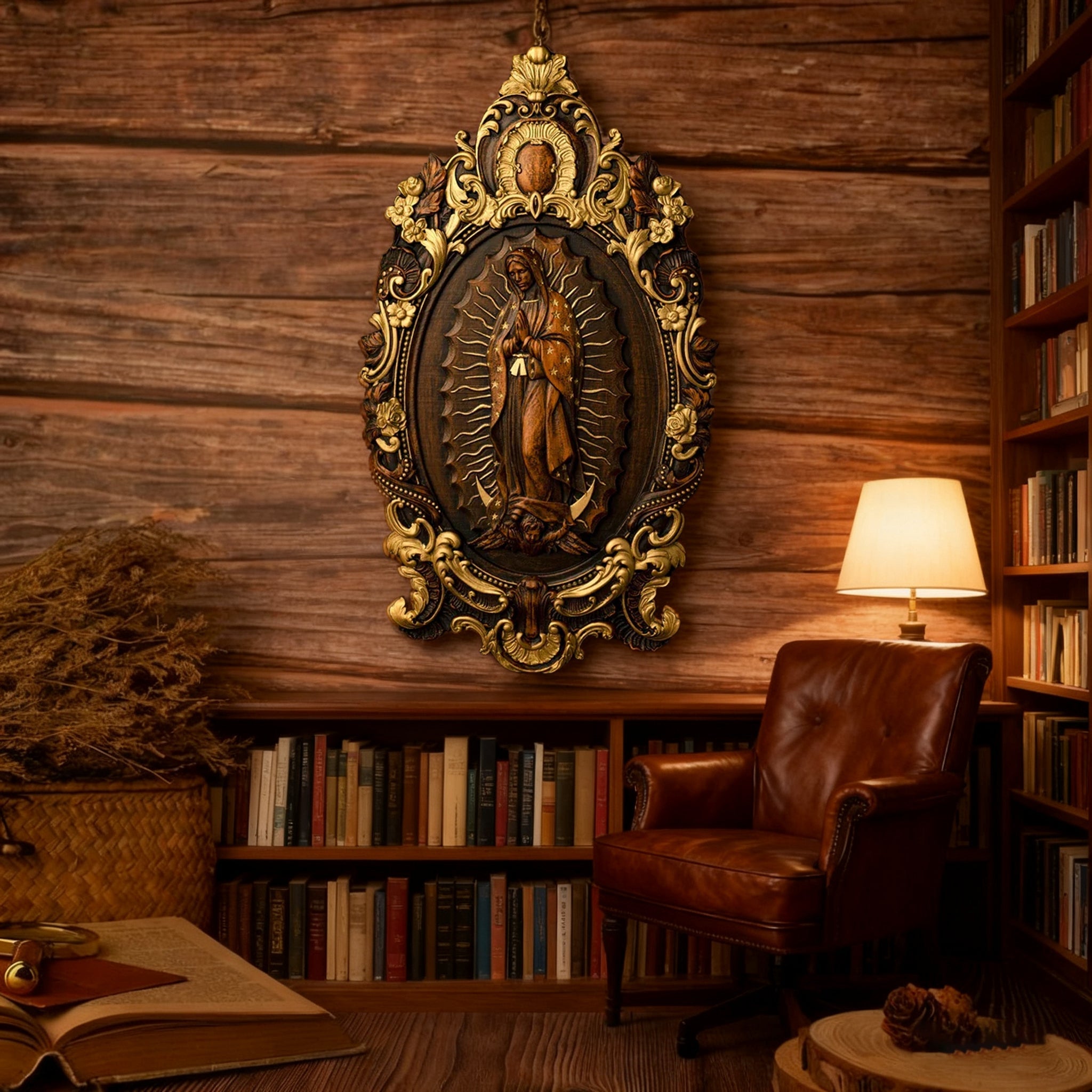 A Handcrafted Sanctuary: Our Lady of Guadalupe Wood Carving