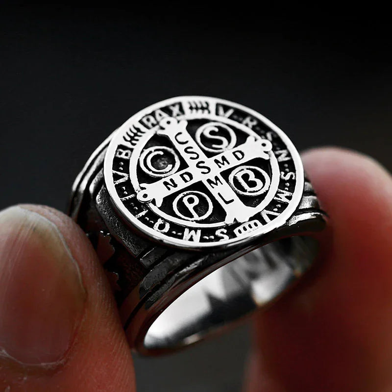 Saint Benedict Medal Stainless Steel Ring