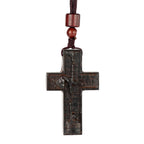 Wooden Savior Cross Necklace