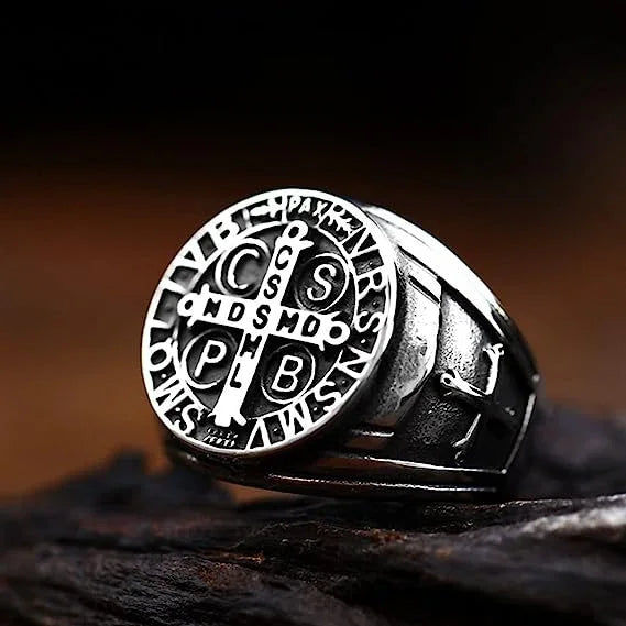 Saint Benedict Medal Stainless Steel Ring