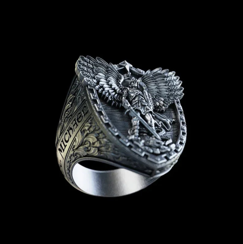 Archangel Michael Steel Titanium Ring——Giving us the strength and courage to move forward