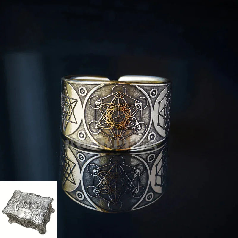 Archangel Metatron Life Angel Seal Adjustable Ring Solomon Kabbalah Amulet