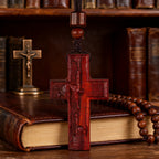 Wooden Savior Cross Necklace