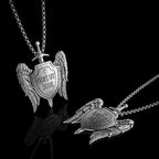 St Michael's Archangel Shield Necklace,The Patron Saint of Paratrooper Police Military Paramedic Fireman
