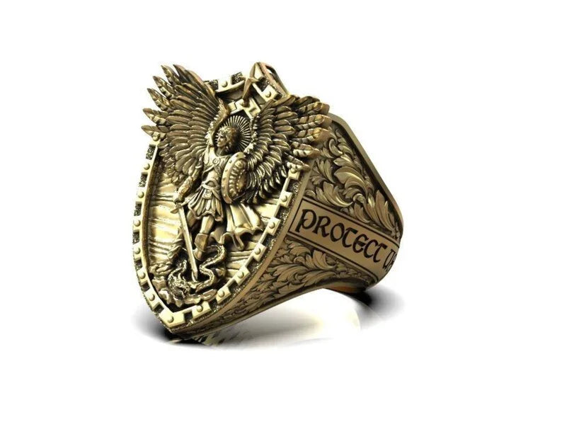 Archangel Michael Steel Titanium Ring——Giving us the strength and courage to move forward