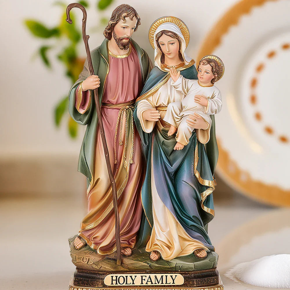 Holy Family Nativity Resin Sculpture Tabletop Display