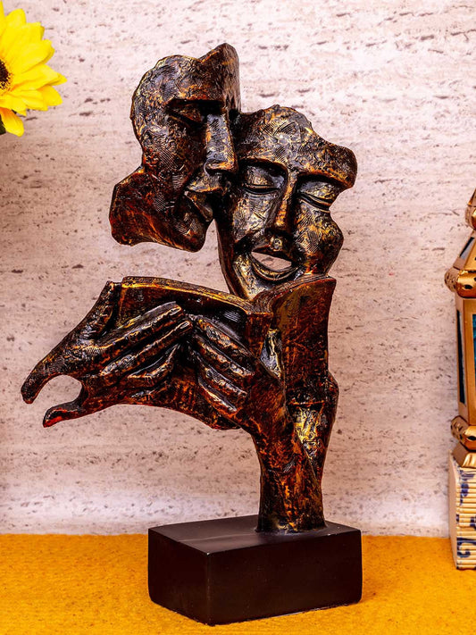 ❤️🤗Brown & Gold-Toned Human Couple Face🏆