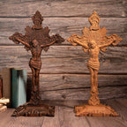 St. Benedict Exorcism Cross wood carved - Bless you and your family
