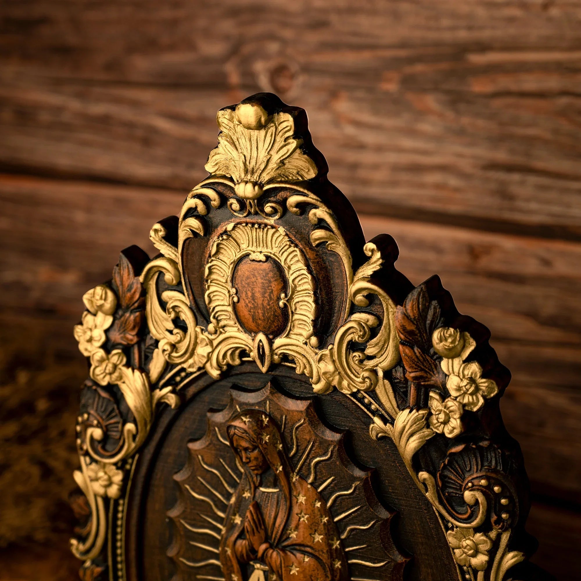 A Handcrafted Sanctuary: Our Lady of Guadalupe Wood Carving