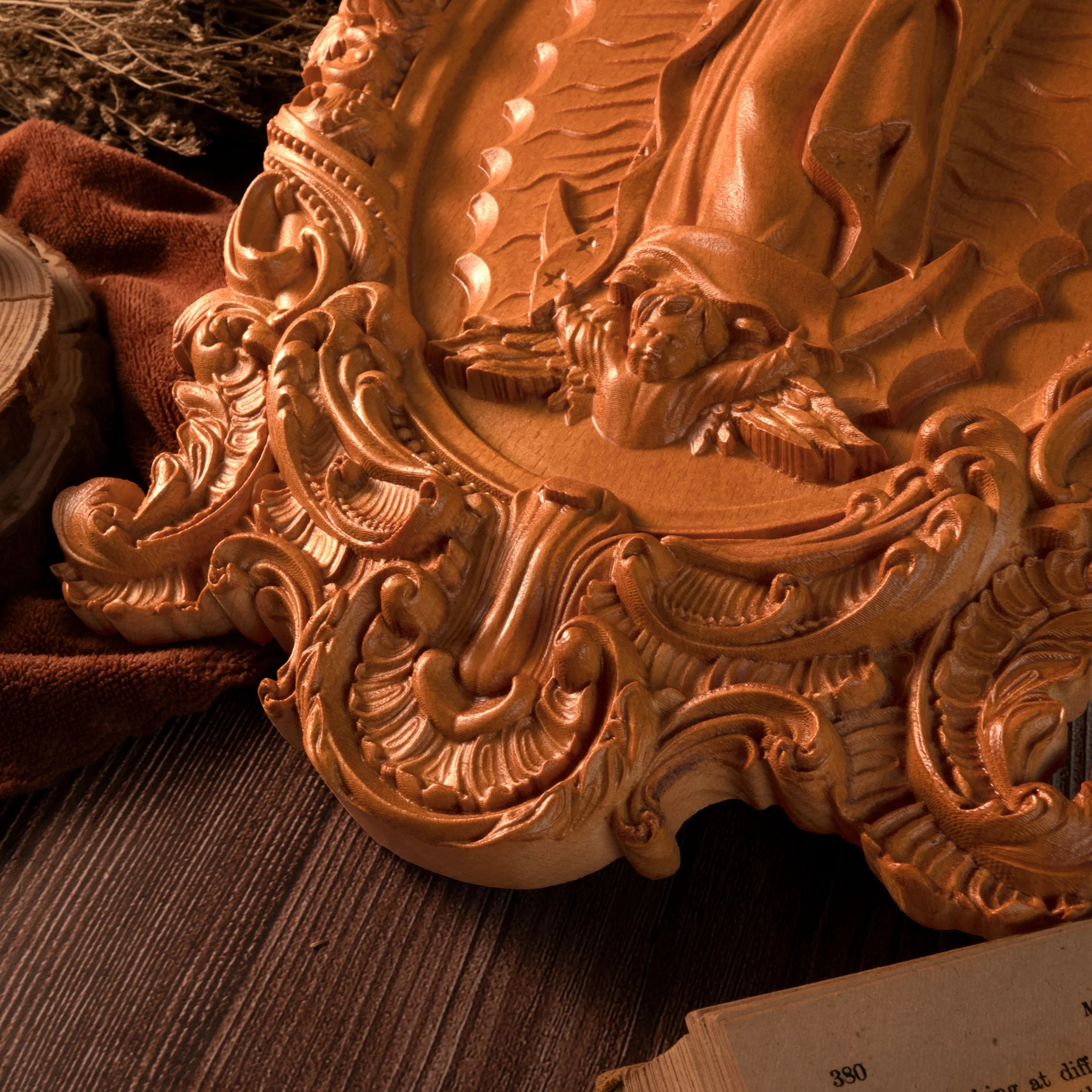 A Handcrafted Sanctuary: Our Lady of Guadalupe Wood Carving