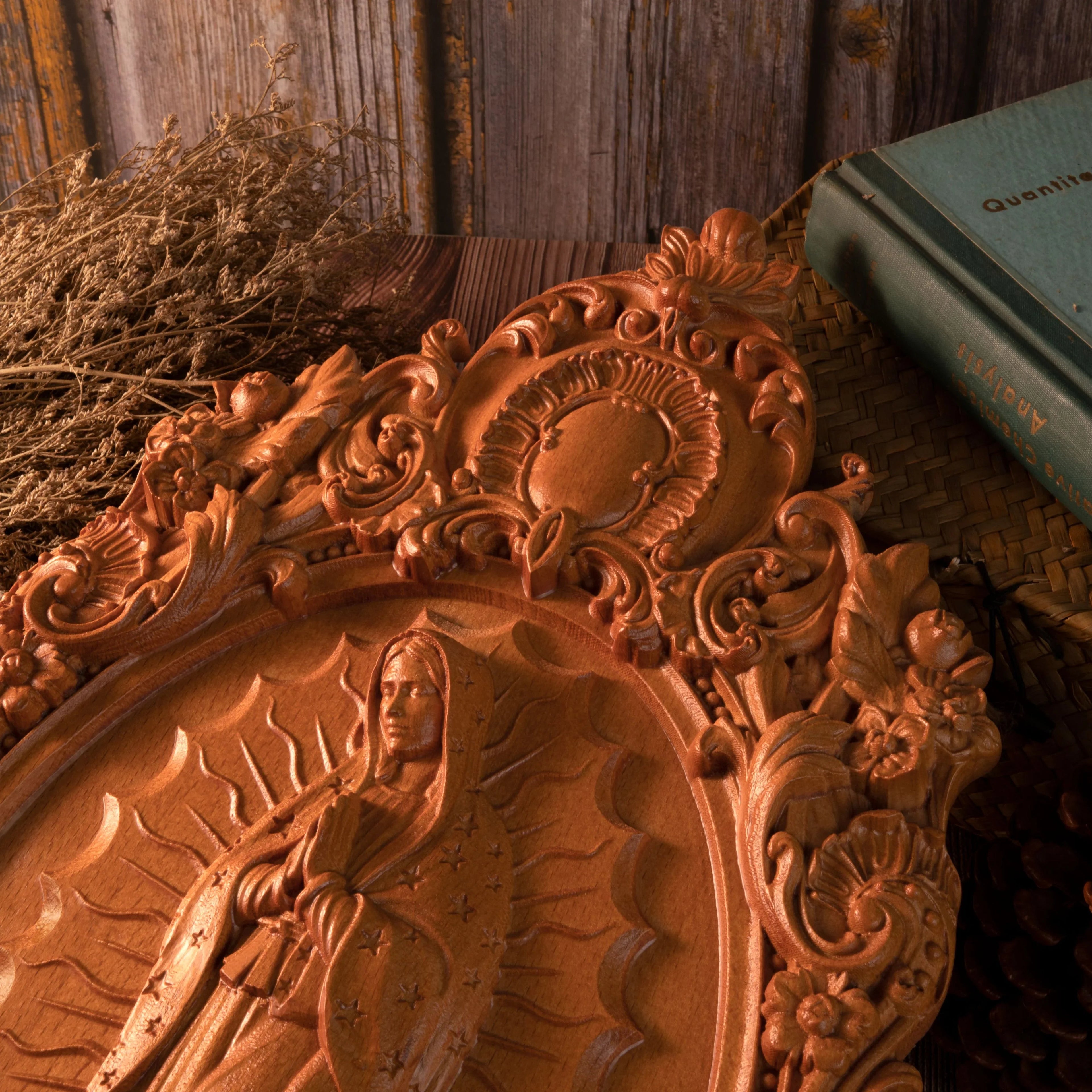 A Handcrafted Sanctuary: Our Lady of Guadalupe Wood Carving