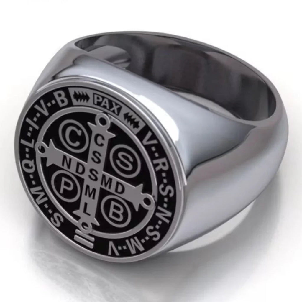 Saint Benedict Medal Stainless Steel Ring