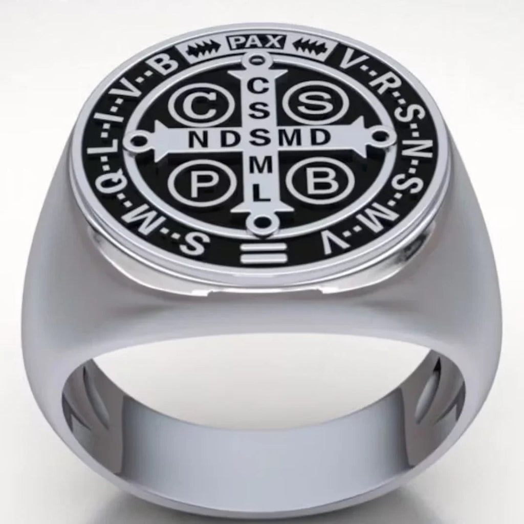 Saint Benedict Medal Stainless Steel Ring