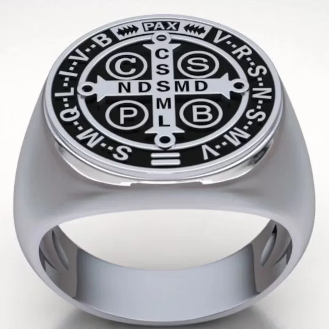 Saint Benedict Medal Stainless Steel Ring