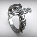 Crucifixion of Jesus S925K Silver Cross Ring