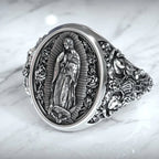 S925K Silver Our Lady of Guadalupe Ring