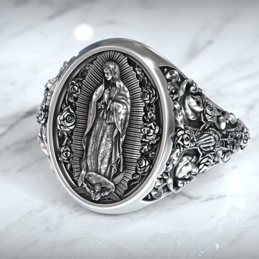 S925K Silver Our Lady of Guadalupe Ring