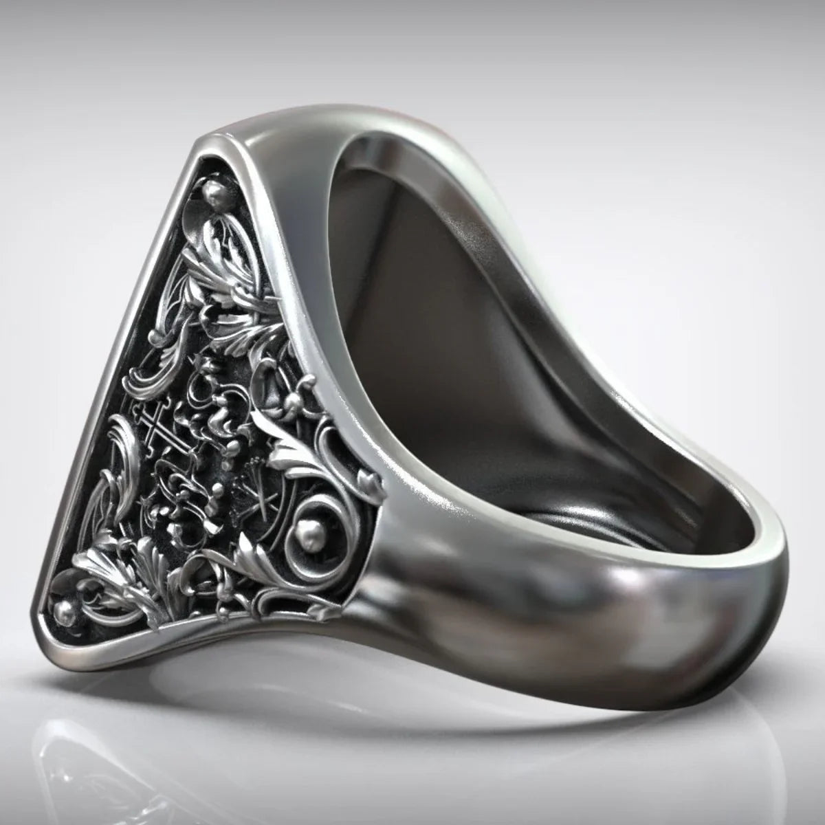 S925K Silver Handcrafted Jesus Crucifixion Scene Ring