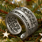 The Last Supper 925K Sterling Silver Open End Adjustable Ring