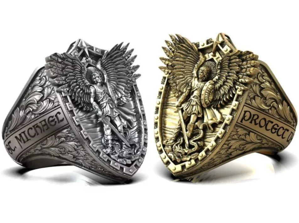 Archangel Michael Steel Titanium Ring——Giving us the strength and courage to move forward