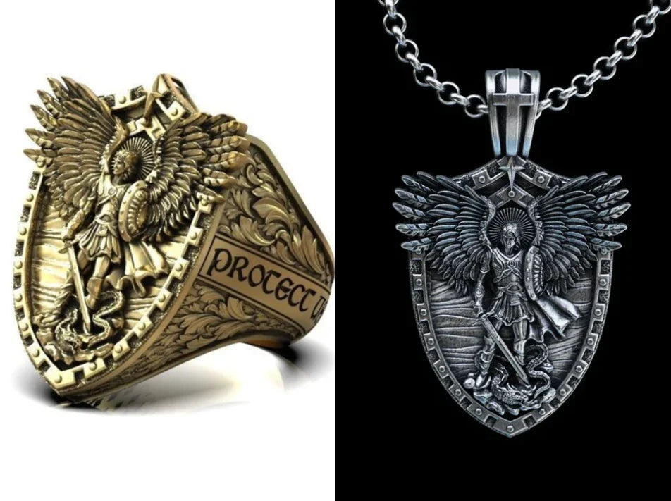 Archangel Michael Steel Titanium Ring——Giving us the strength and courage to move forward