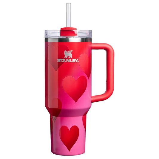 Stanley Cup Valentine's Day 40 oz Stainless Steel H2.0 Flowstate Quencher Tumbler💋