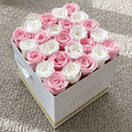 Classic Square Rose Box - Pink Check