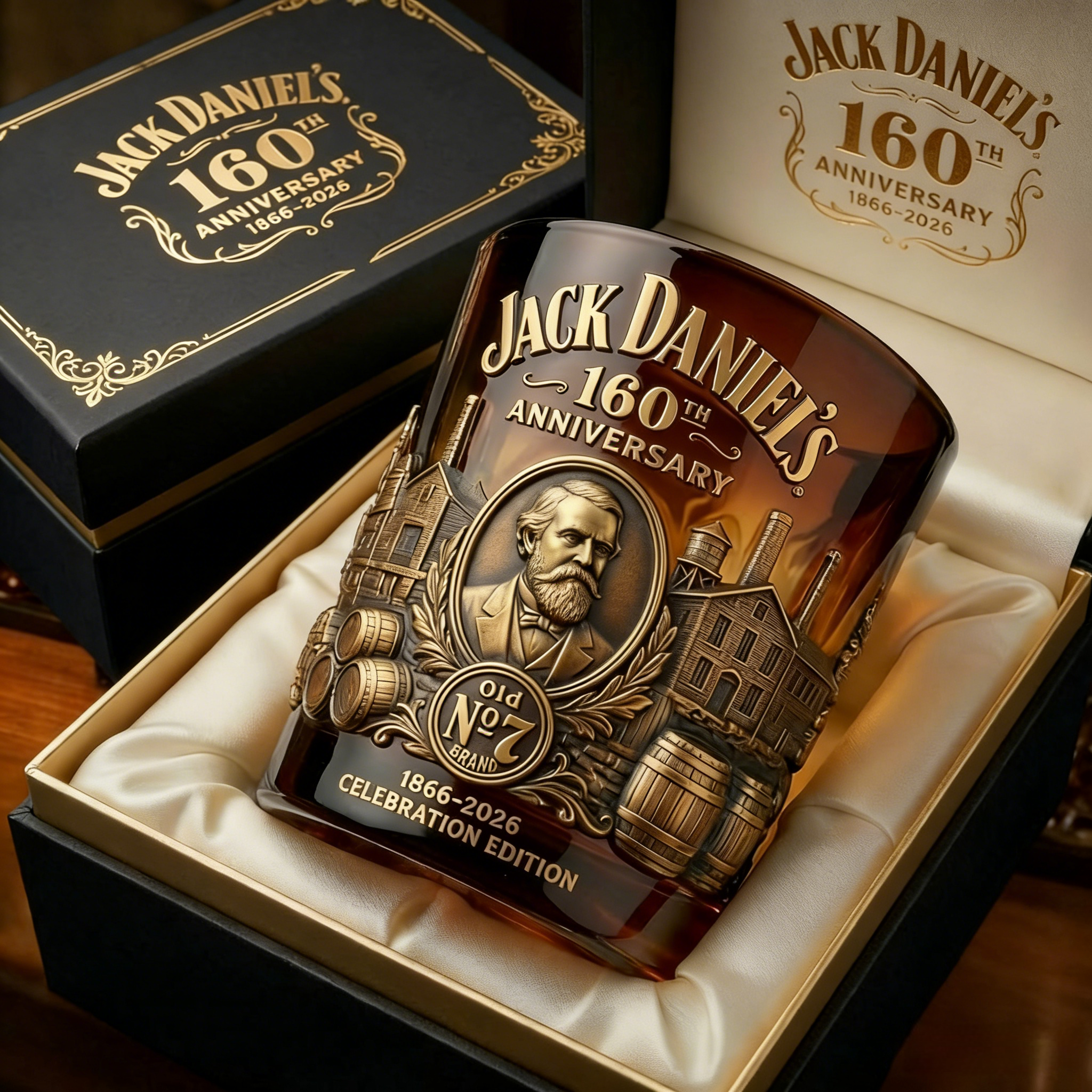 Jack Daniel’s 160th Anniversary 1866-2026 Celebration Edition Whiskey Glass🏆