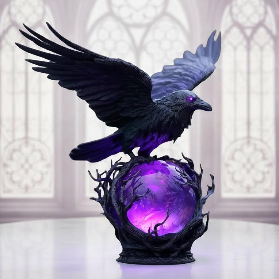 Mysterious Raven Moonlight Gothic LED Lamp🌙💜