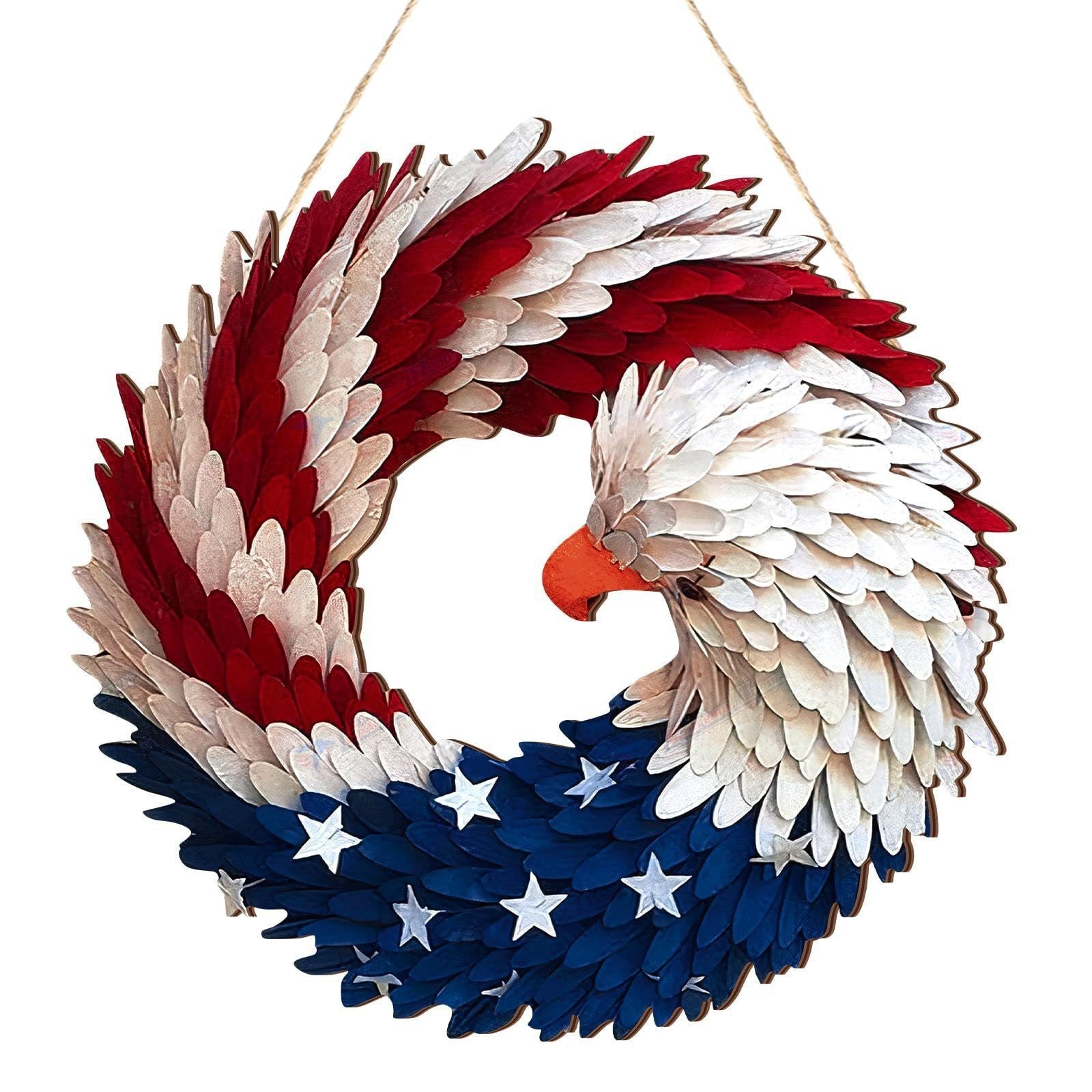 🌟 Patriotic Eagle Wooden Wreath | 4th of July Decor for Christian Homes💋