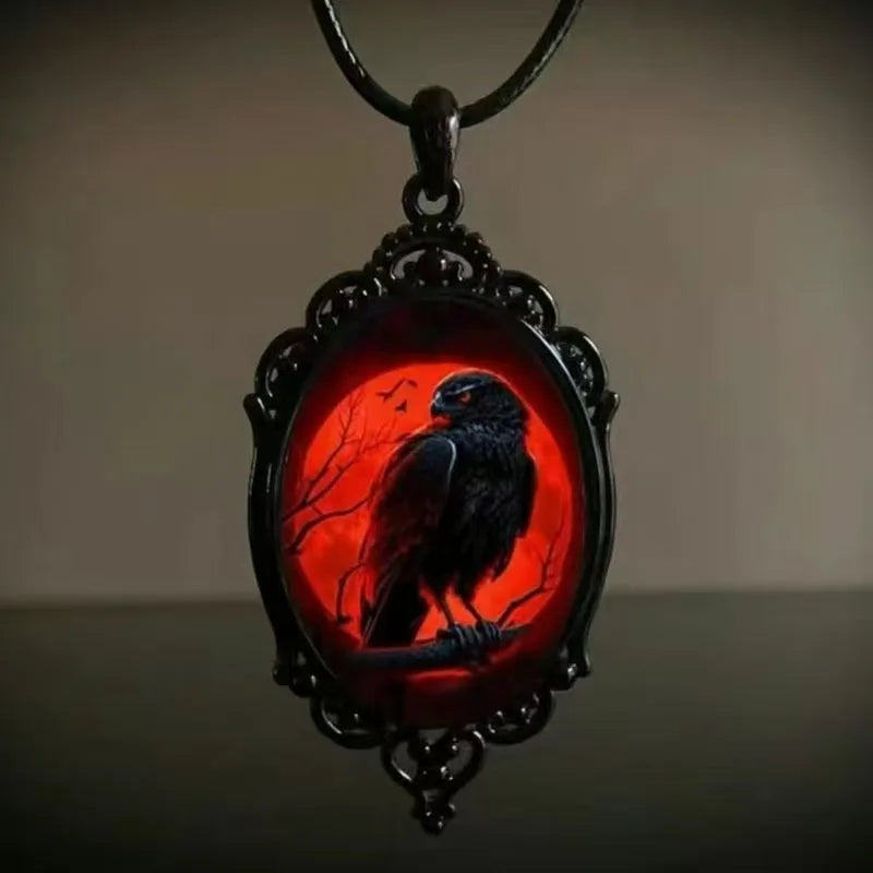 Charm Pink Flower Pendant Necklace Rose Pattern Glass Ellipse - A niche style suitable for Romantic Gifts and Special Occasions🏆