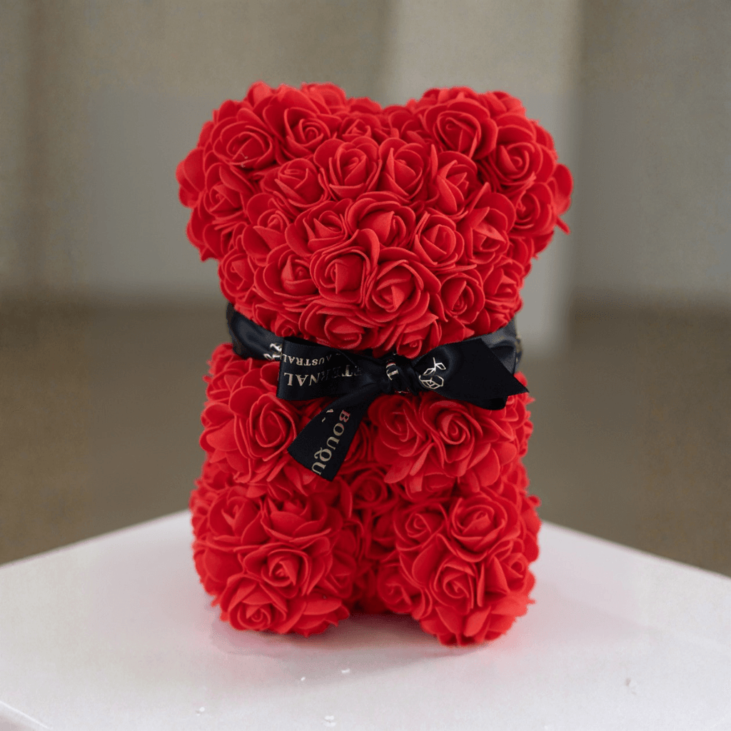 BUNDLE DEAL: Red Galaxy Rose Dome & Mini Red Eternal Rose Bear