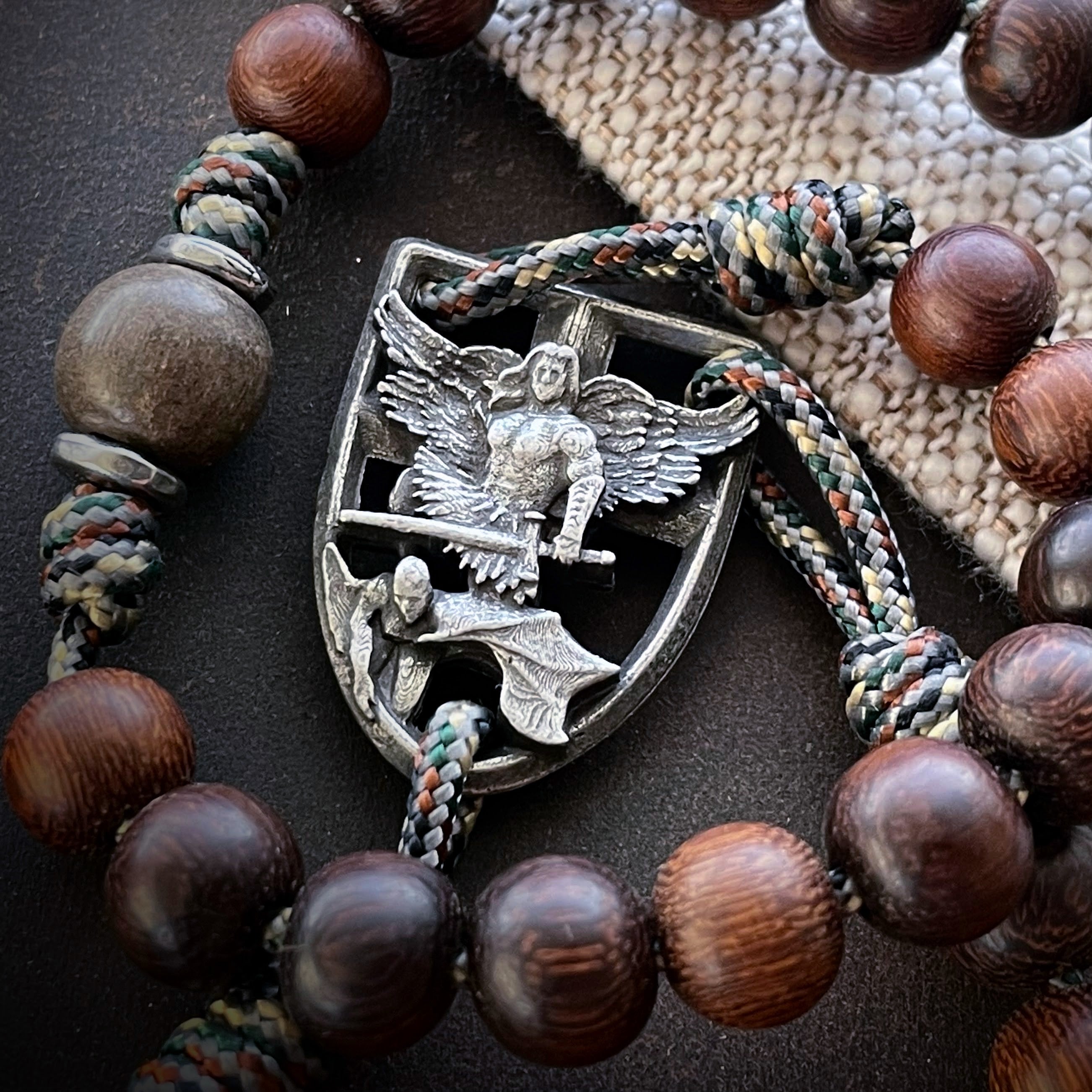 ⚔️ St. Michael &amp; Crucifix Paracord Rosary | Rugged Catholic Devotion