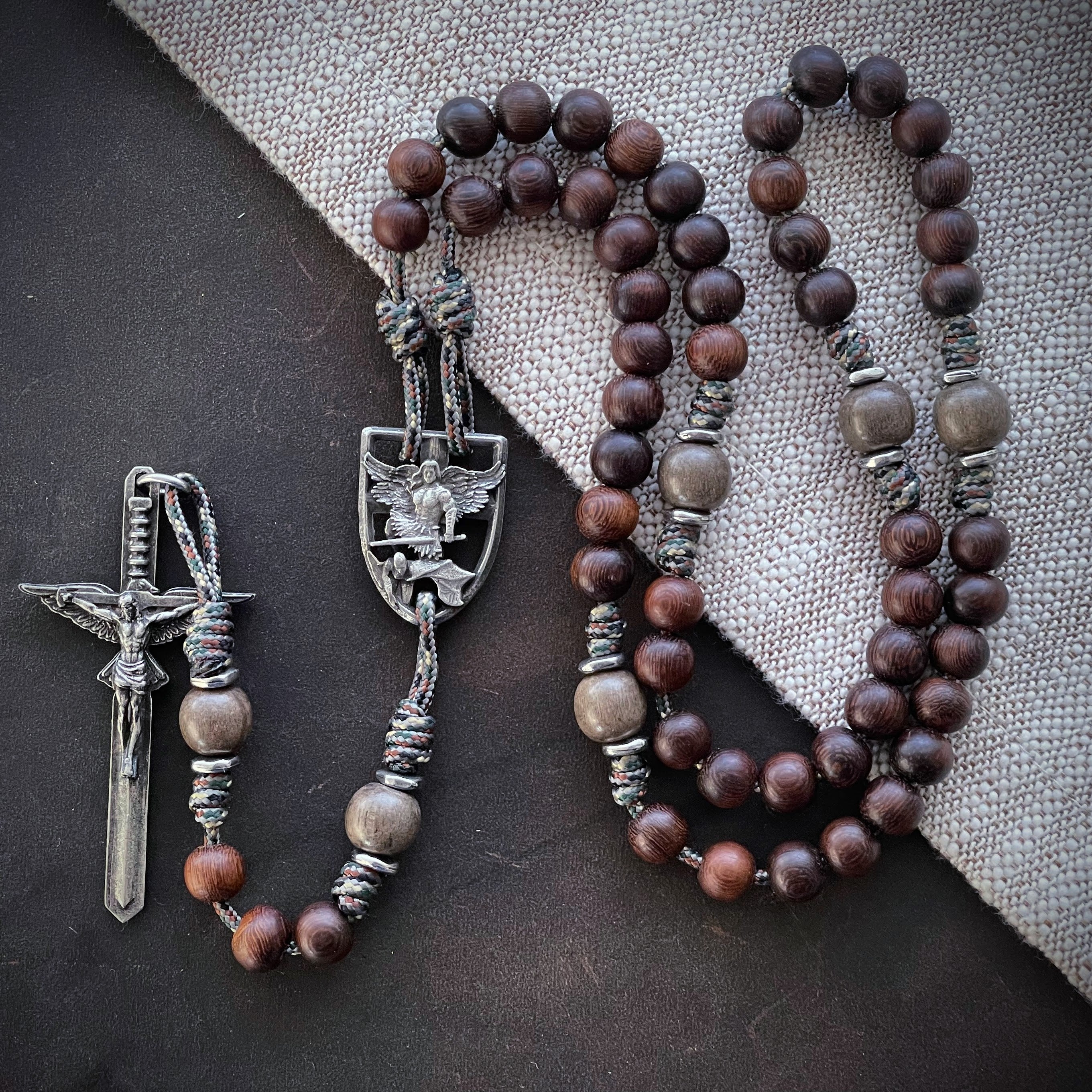 ⚔️ St. Michael &amp; Crucifix Paracord Rosary | Rugged Catholic Devotion