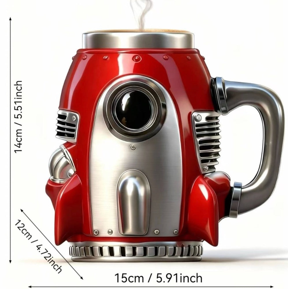 Retro-Futuristic Rocket Ship Insulated Mug – Bold Sipping Statement Piece🔥