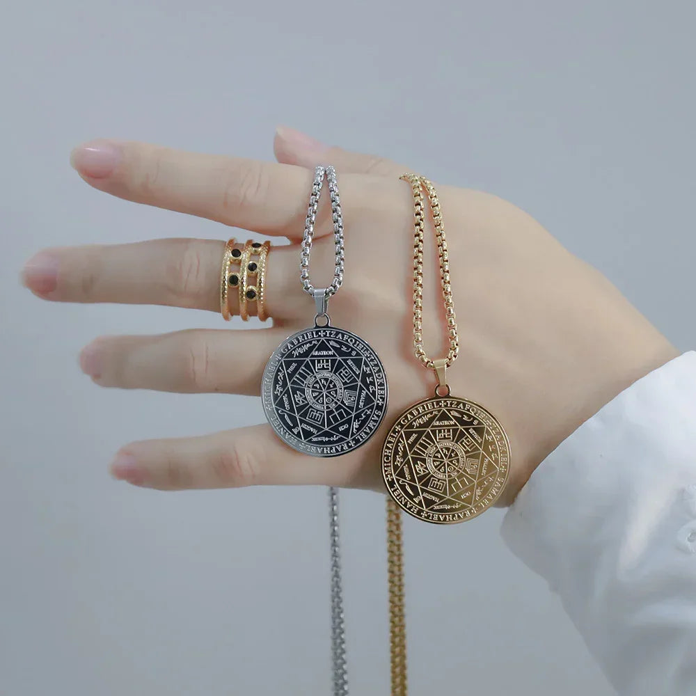 Seal 7 Archangel Pendants Protection Amulet Against Evil Eyes, Curses, Spells