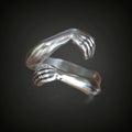 S925K Silver Embrace Gesture Ring