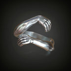 S925K Silver Embrace Gesture Ring