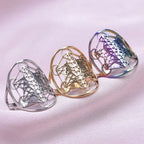 Metatron's Cube Ring Archangel Protection Women Ring Stainless Steel Jewelry