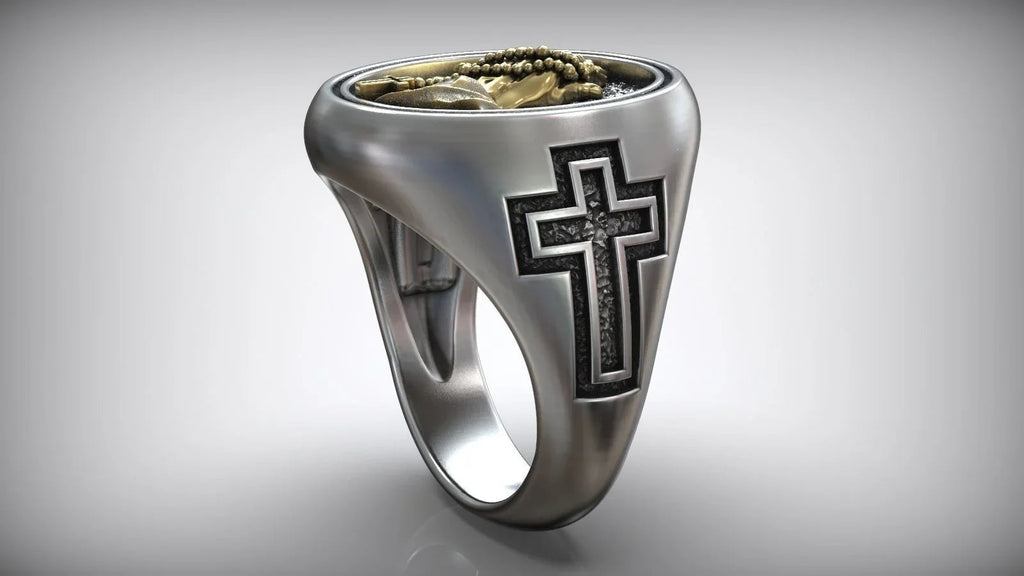 925K Sterling Silver Praying Hands Ring - Christian Symbol of Faith and Devotion