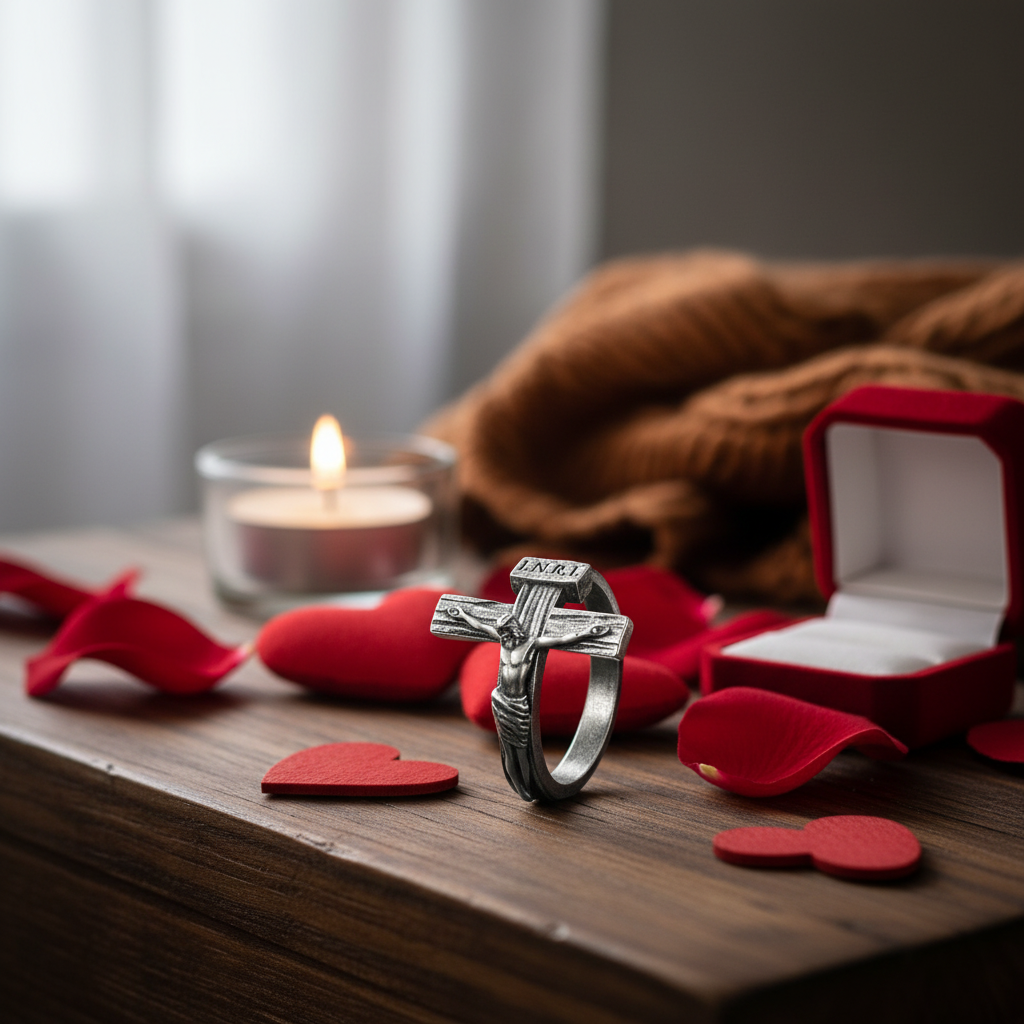 Crucifixion of Jesus S925K Silver Cross Ring