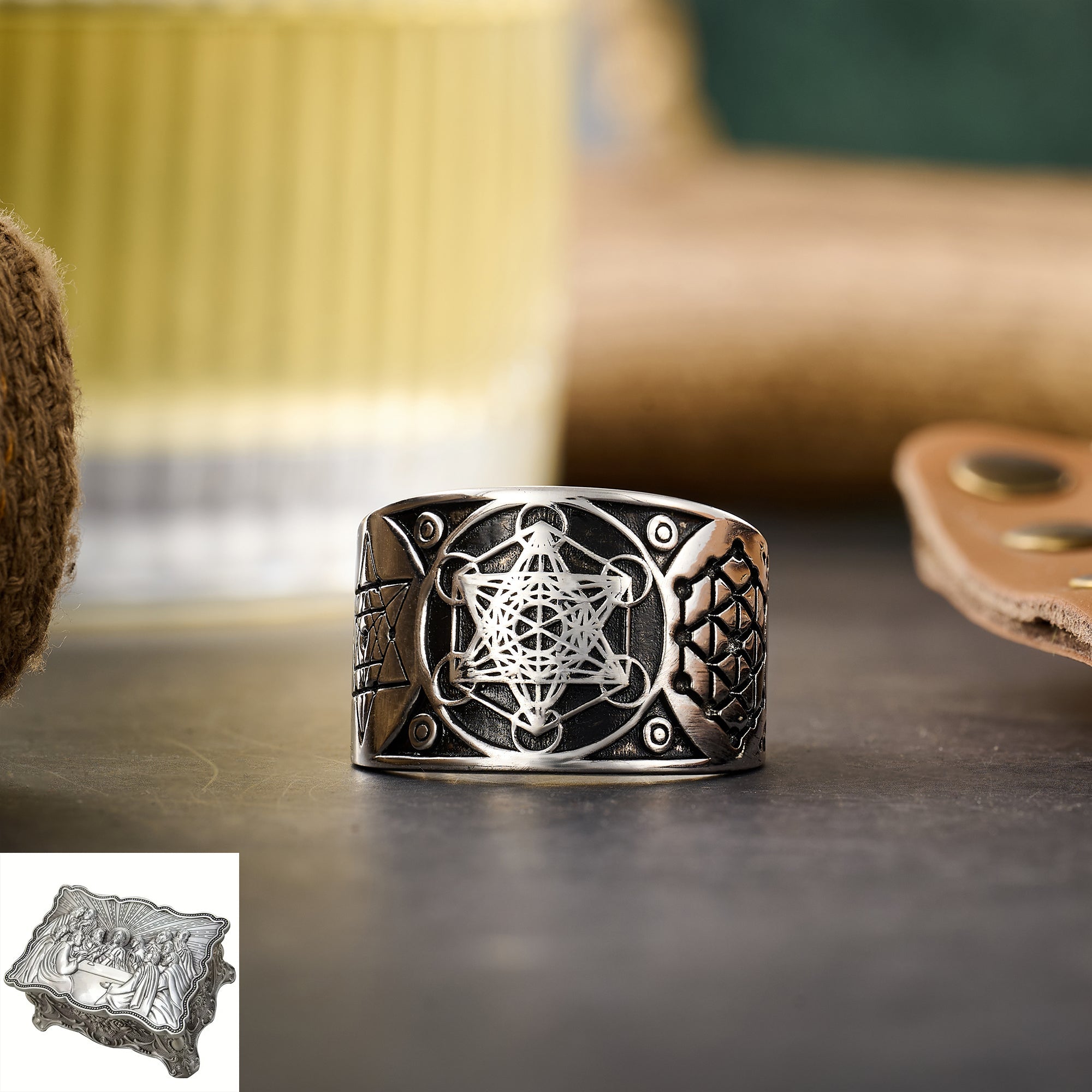 Archangel Metatron Life Angel Seal Adjustable Ring Solomon Kabbalah Amulet