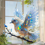 🐦✨Acrylic Sky Bluebird 2D Stained Art Ornament (8 inches)