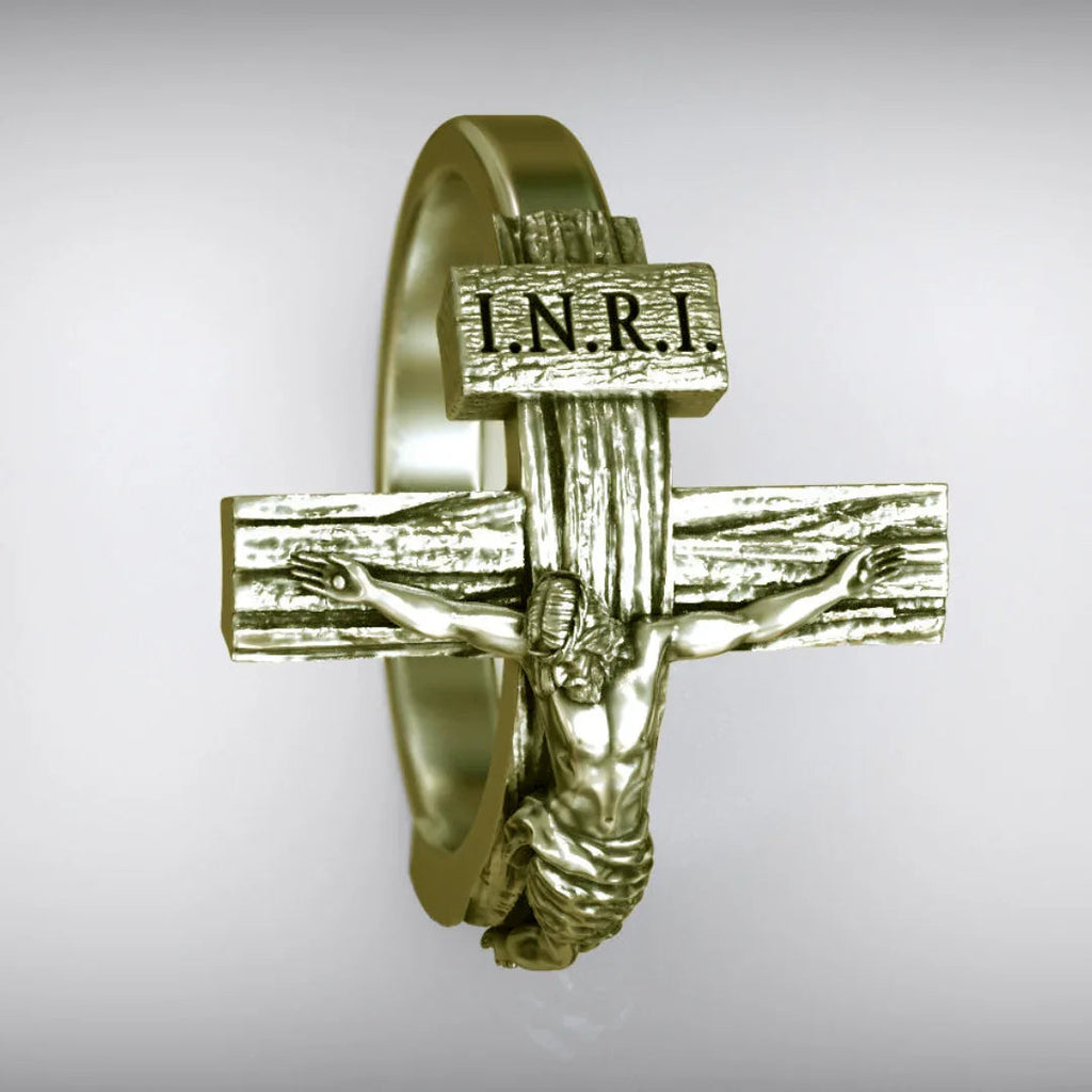Crucifixion of Jesus S925K Silver Cross Ring