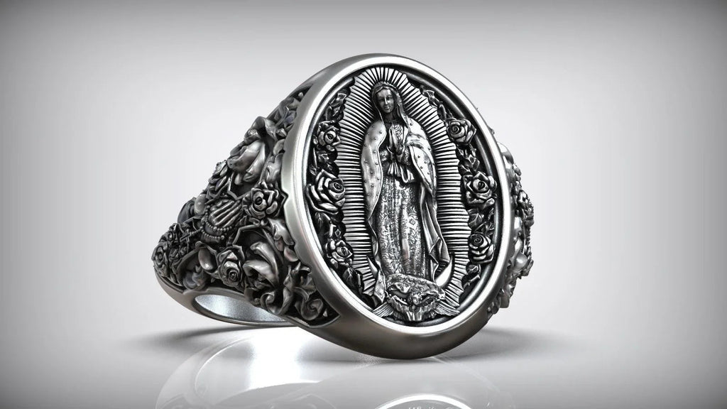 S925K Silver Our Lady of Guadalupe Ring