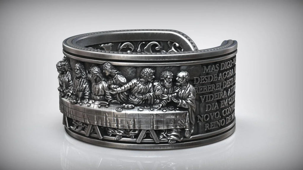 The Last Supper 925K Sterling Silver Open End Adjustable Ring
