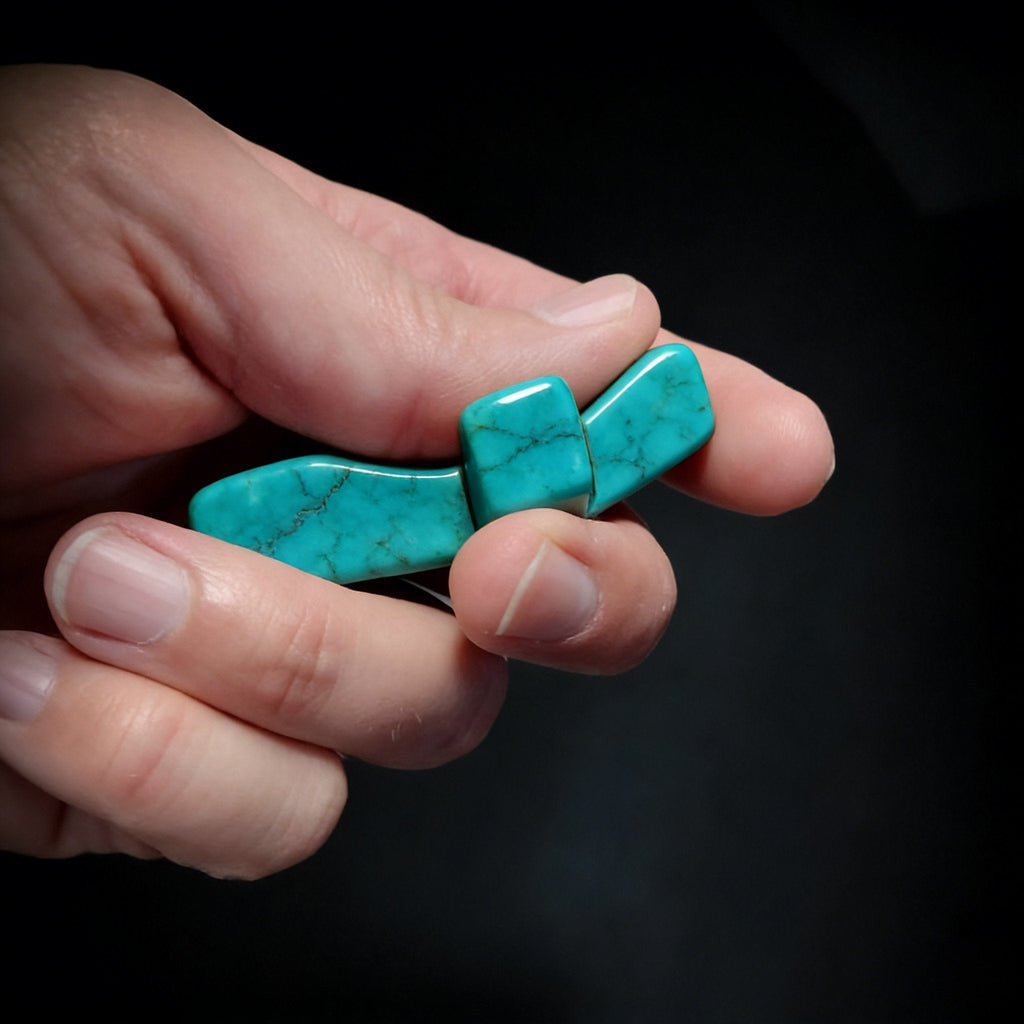 ✝️🍀Natural Turquoise Pocket Cross: Handcrafted for Peace & Serenity💋