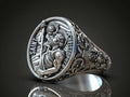925K Sterling Silver St. Christopher and the Holy Child Jesus Sterling Silver Stamp Ring
