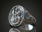 925K Sterling Silver St. Christopher and the Holy Child Jesus Sterling Silver Stamp Ring